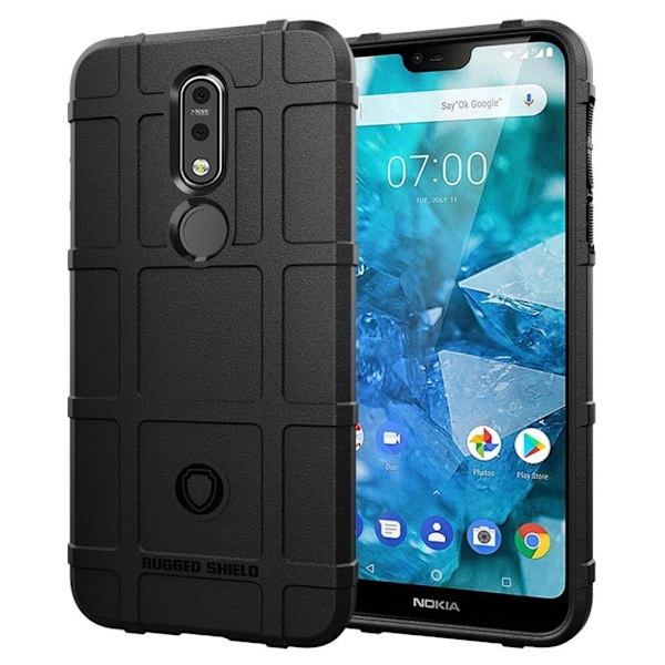 Rugged Shield Nokia 7.1 cover - Sort Black