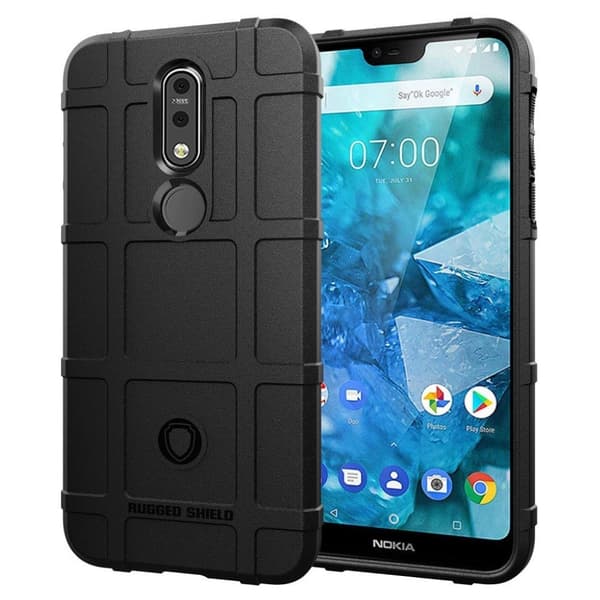 Rugged Shield  Nokia 7.1 deksel - Svart Black