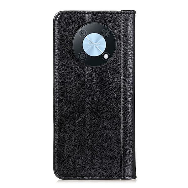 Huawei nova Y90 ægte læderetui med magnetisk lukning - Sort Black