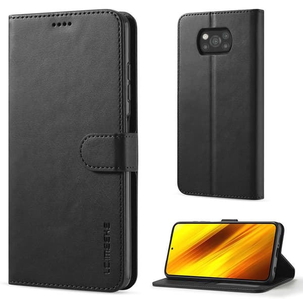 LC.Imeeke Xiaomi Poco X3 / X3 Nfc Flip Etui - Sort Black