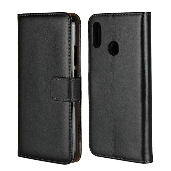 Huawei P20 Lite split læder flip etui - Sort Black