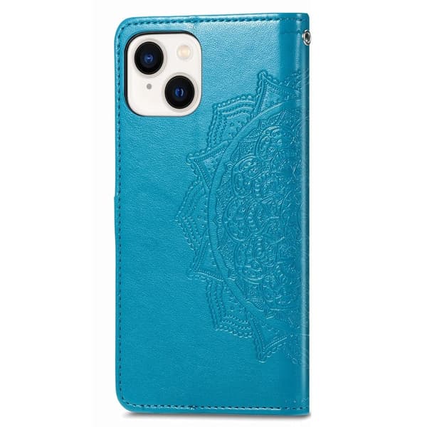 Mandala iPhone 15 Plus Flippetui - Blå Blue