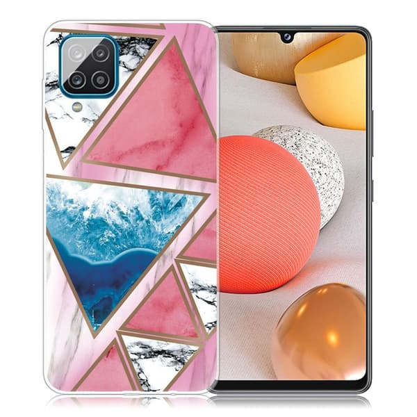 Marble Samsung Galaxy A42 5G Etui - Hvit / Blå / Rose Trekant Multicolor