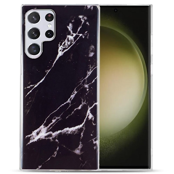 Marble Samsung Galaxy S23 Ultra Etui - Sort Black