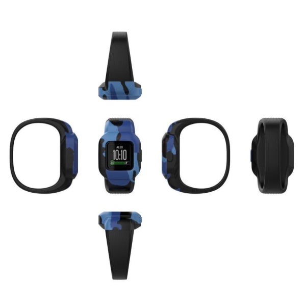 Garmin Vivofit Jr 3 -kuvioinen silikonikellon hihna - Mosaiikki / Koko: S Blue