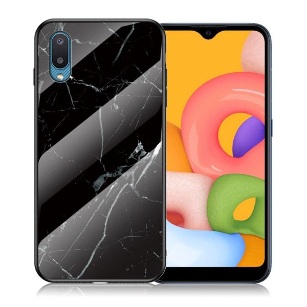 Fantasy Marble Samsung Galaxy A02 cover - Sort Marmor Black