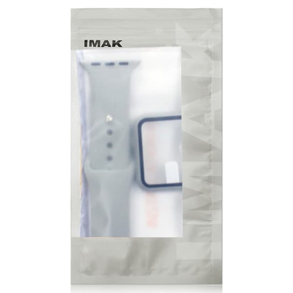 IMAK Apple Watch (40 mm) silikonskydd med klockarmband + härdat glas - Grå Silvergrå