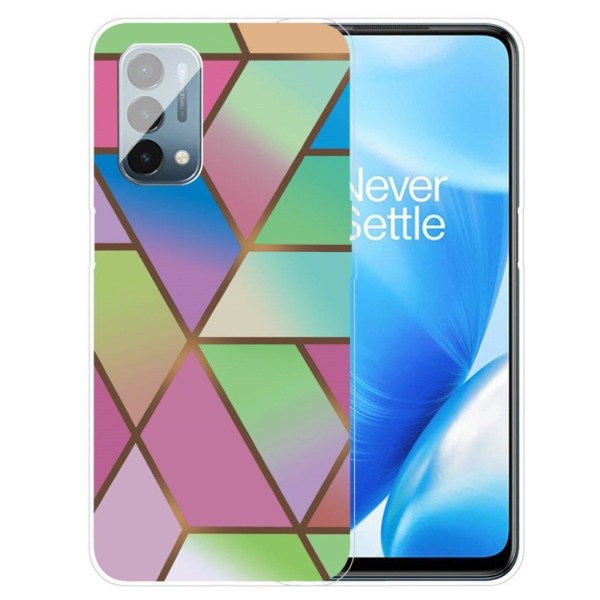 Marble design OnePlus Nord N200 5G cover - Rose/Grøn Og Blå Grad Multicolor