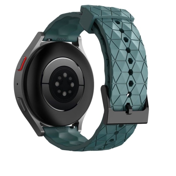 20mm Universal football style silicone watch strap - Dark Green Grön