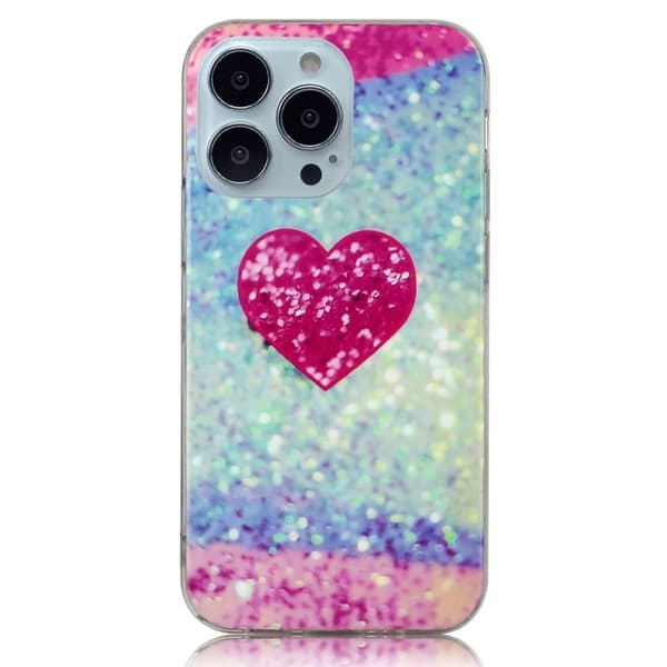 Marble iPhone 14 Pro Max Suojakotelo - Pinkki Heart Pink