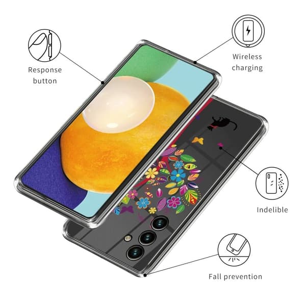 Deco Oppo A15 cover - Kat Og Træ Multicolor