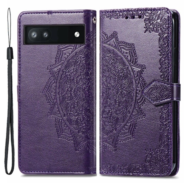 Mandala Google Pixel 6a Flip Etui - Lilla Purple
