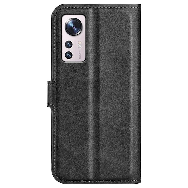 Hållbart konstläder Xiaomi 12 Lite fodral med plånbok - Svart Svart