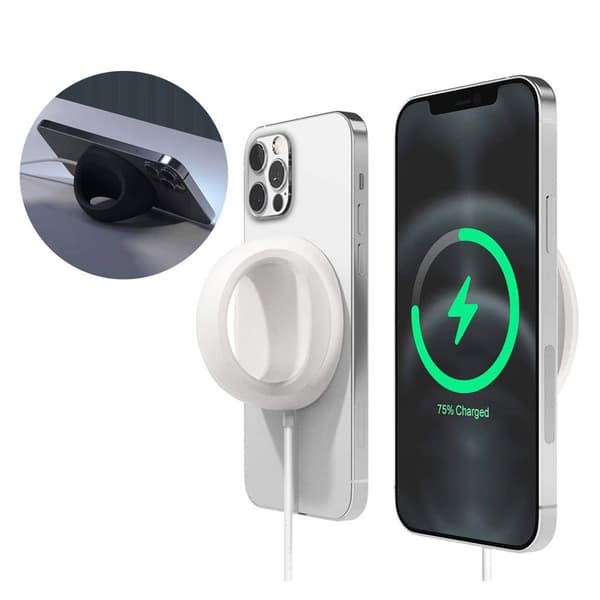 MagSafe trådløs oplader beskyttende silikoneetui - Hvid White
