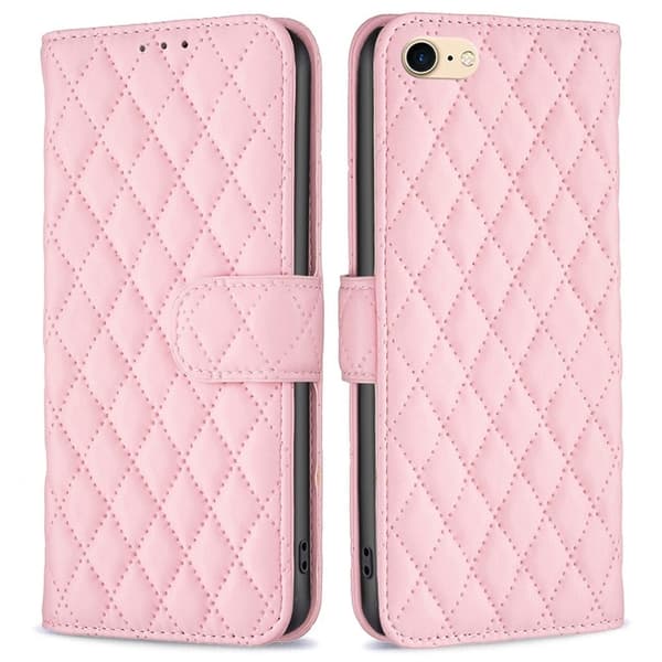 Matt iPhone SE (2022) / iPhone SE 2020 / iPhone 7 Plus fodral med rombmönster - Rosa Rosa