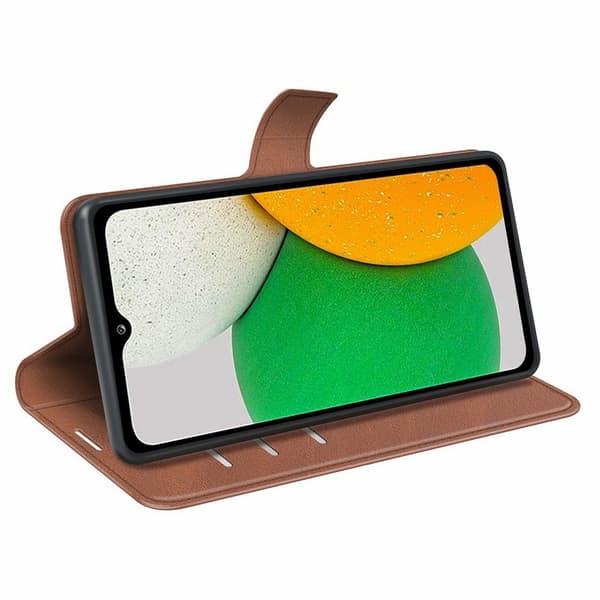 Læretui med Lommebok til Samsung Galaxy A03 Core - Lysebrun Brown