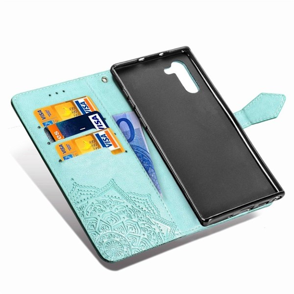 Mandala Samsung Galaxy Note 10 Flip etui - Cyan Green