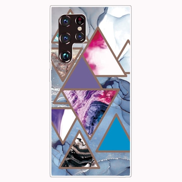 Marble Samsung Galaxy S22 Ultra Suojakotelo - Triangle Patterns In Marble Multicolor