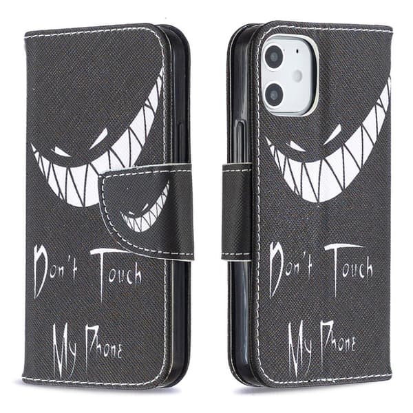 Wonderland iPhone 12 Mini Flippetui - Don''t Touch My Phone' Black