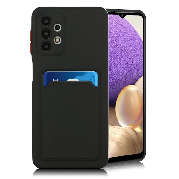Card Holder Suojakuori For Samsung Galaxy A32 - Musta Black