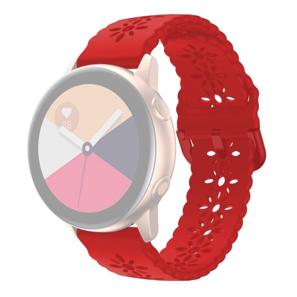 20mm Universal luumun kukka silikoni ranneke - Punainen Red
