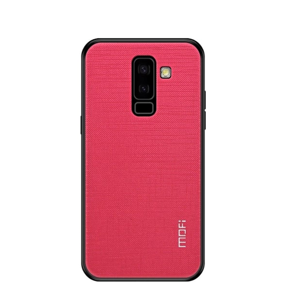 MOFI Samsung Galaxy A6 Plus (2018) mobilskal plast silikon tyg - Rosenröd Rosa