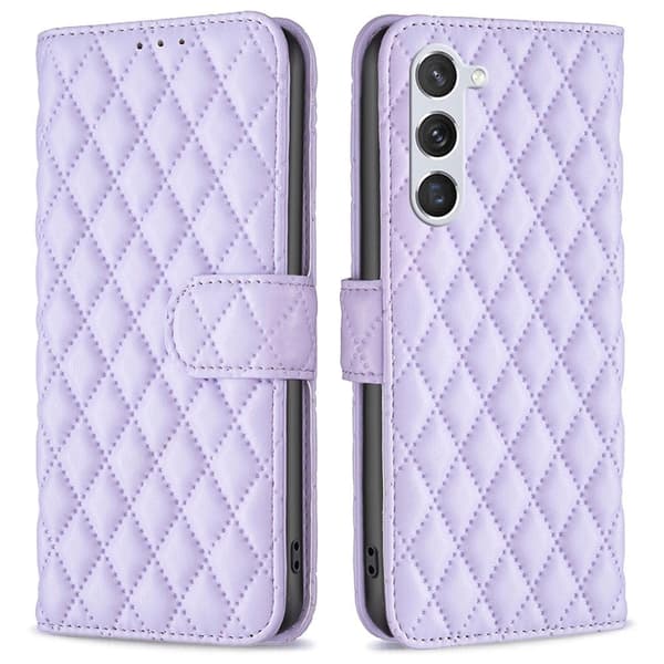 Rombemønster, matt flip-deksel for Samsung Galaxy S23 - Lilla Purple