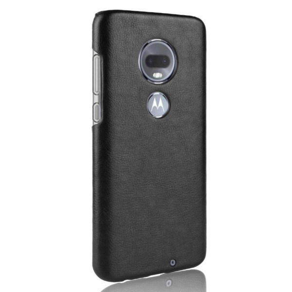 Motorola Moto G7 litchi tekstur læderetui - Sort Black