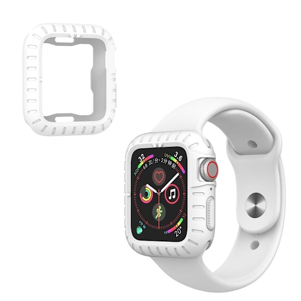 Apple Watch Series 5 44 mm hållbar silikonram - Vit Vit