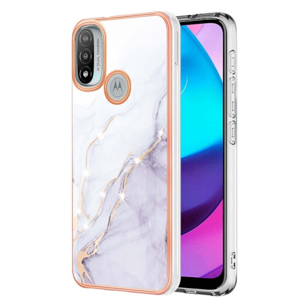 Marble Motorola Moto E30 / E20 / E40 Etui - Hvit Klinkekule Haze White