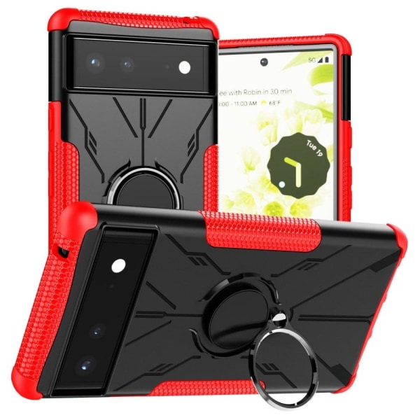 Kickstand-cover med magnetisk plade til Google Pixel 6 - Rød Red