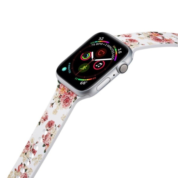 Apple Watch Series 5 44mm pattern silicone watch band - Peony Multicolor