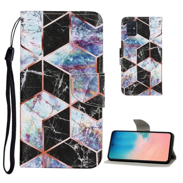 Wonderland Samsung Galaxy A71 Flip Etui - Sort Geometri Black