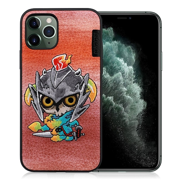 Nimmy Sött husdjur iPhone 11 Pro Max Broderat fodral - Orange Orange