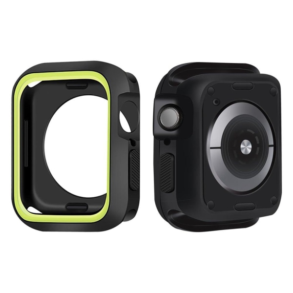 Apple Watch (45mm) dual color silicone cover - Black / Green Grön