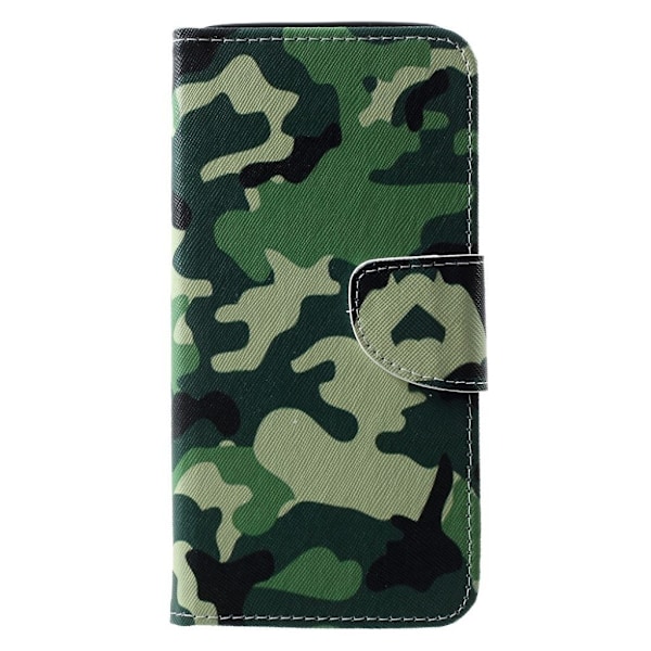 Huawei P30 Pro risti pintainen nahkainen flip suojakotelo - Camouflage Green