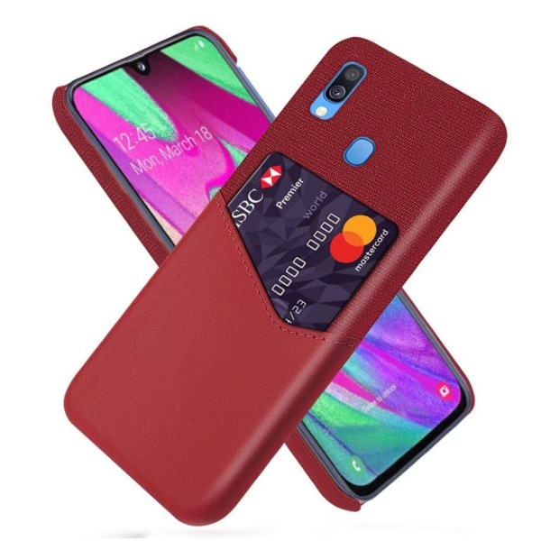 Bofink Samsung Galaxy A40 skal med korthållare - Röd Röd