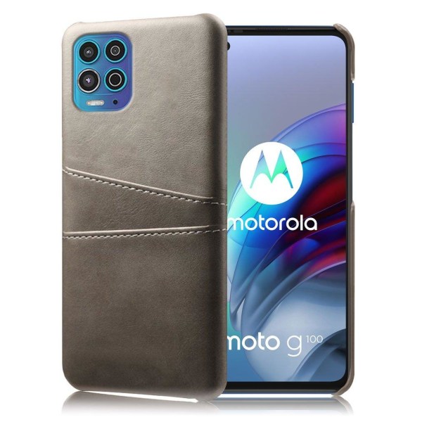 Motorola Moto G100 / Motorola Edge S skal med korthållare - Silv Silvergrå