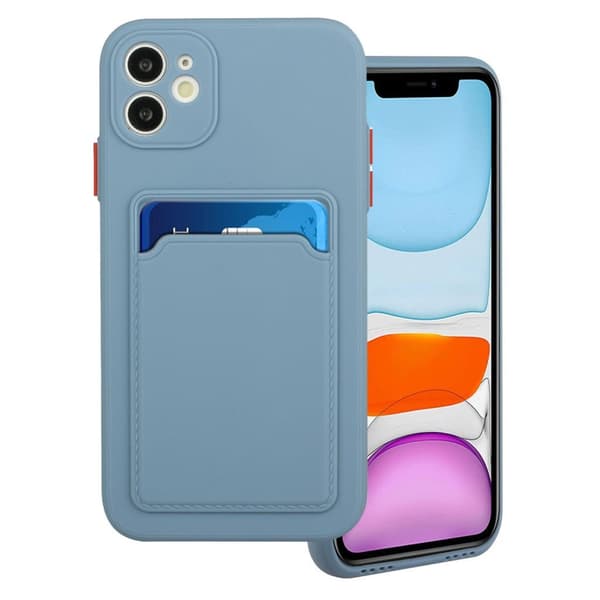 Card Holder Suojakuori For iPhone 12 / 12 Pro - Sininen Blue