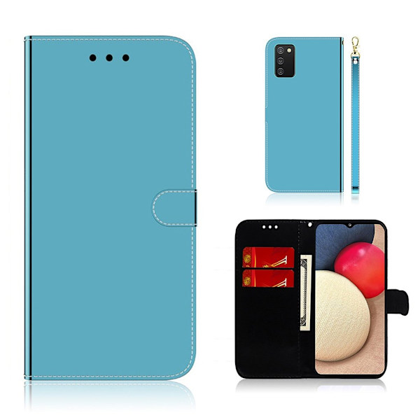 Mirror Samsung Galaxy A02s flip case - Sininen Blue