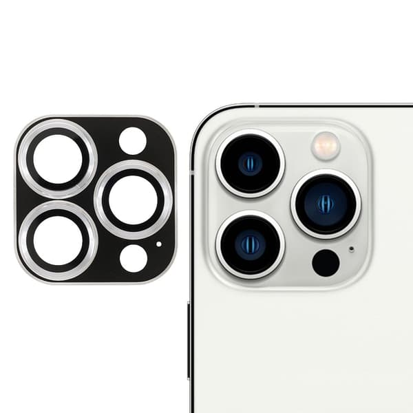 TOTU iPhone 13 Pro Max / 13 Pro aluminiumlegering + härdat glas kameralinsskydd - Silver Silvergrå
