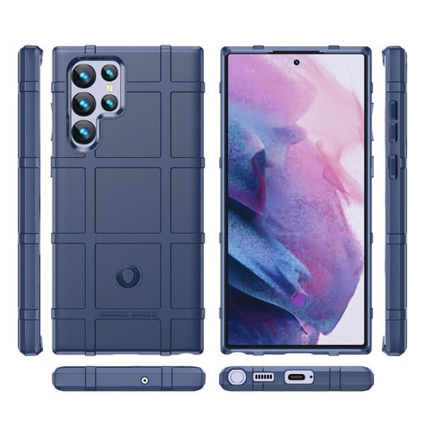 Rugged Shield Samsung Galaxy S22 Ultra skal - Blå Blå