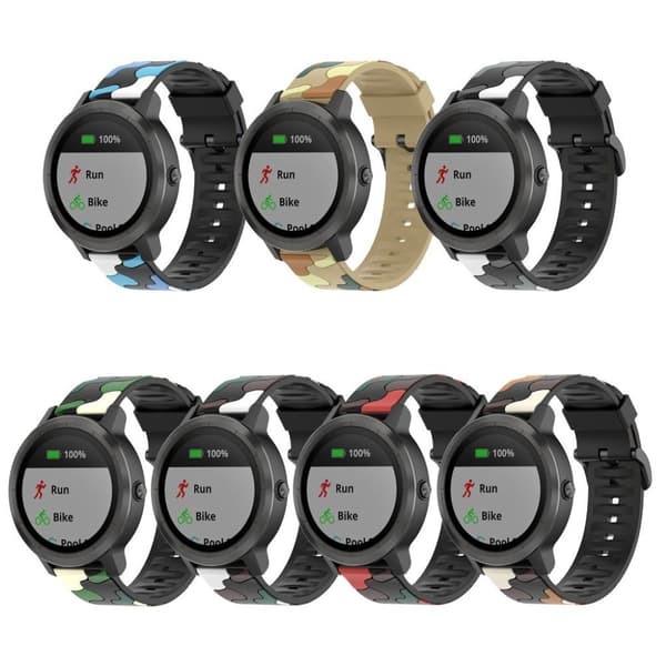 Camouflage silikone-urrem til Garmin-ur - Lysegrøn Green