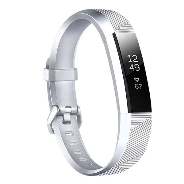 Fitbit Alta silikon shiny klockarmband - silver Silvergrå