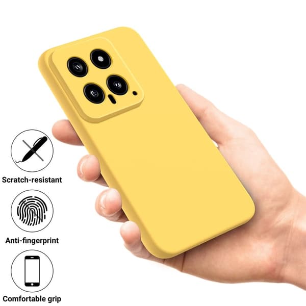 Matt flytende silikondeksel for Xiaomi 14 - Gul Yellow