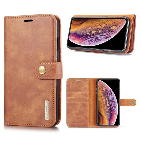 DG.Ming iPhone Xs Max 2-in-1 Lommebok Etui - Brun Brown