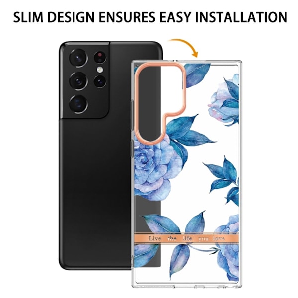 Supertunt och tåligt mjukfodral för Samsung Galaxy S22 Ultra - Blå Pion Blå