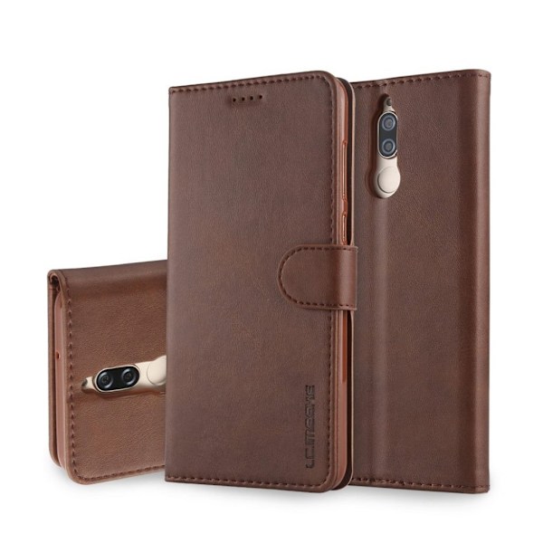 Huawei Mate 10 Lite etui i læder med kortholder - Mørkebrun Brown