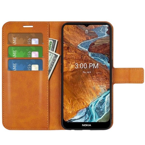 Hållbart konstläder Nokia G300 fodral med plånbok - Gul Gul