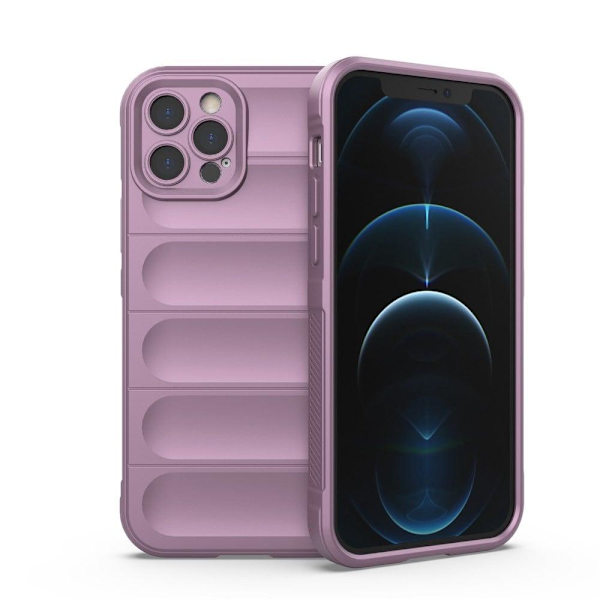 Mjukt greppformat iPhone 12 Pro skal - Lila Lila